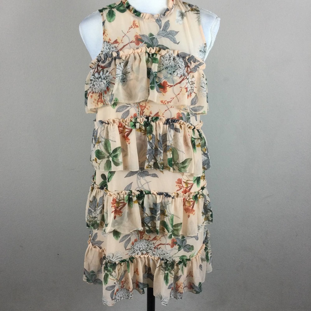 MAXSPORT Sleeveless Floral Tiered Dress